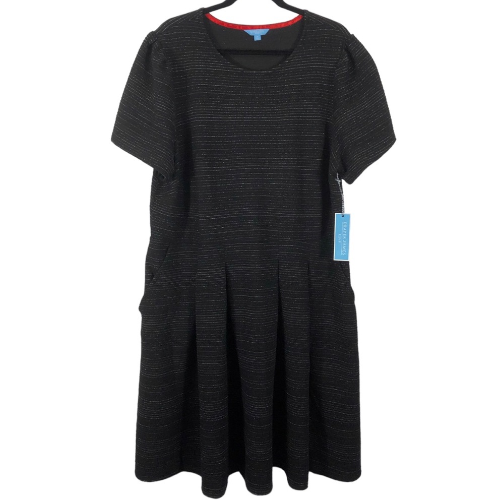 Draper James Metallic Black Dress WITH POCKETS Size 1X